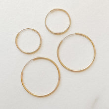Load image into Gallery viewer, 14k Solid Gold Forever Hoops