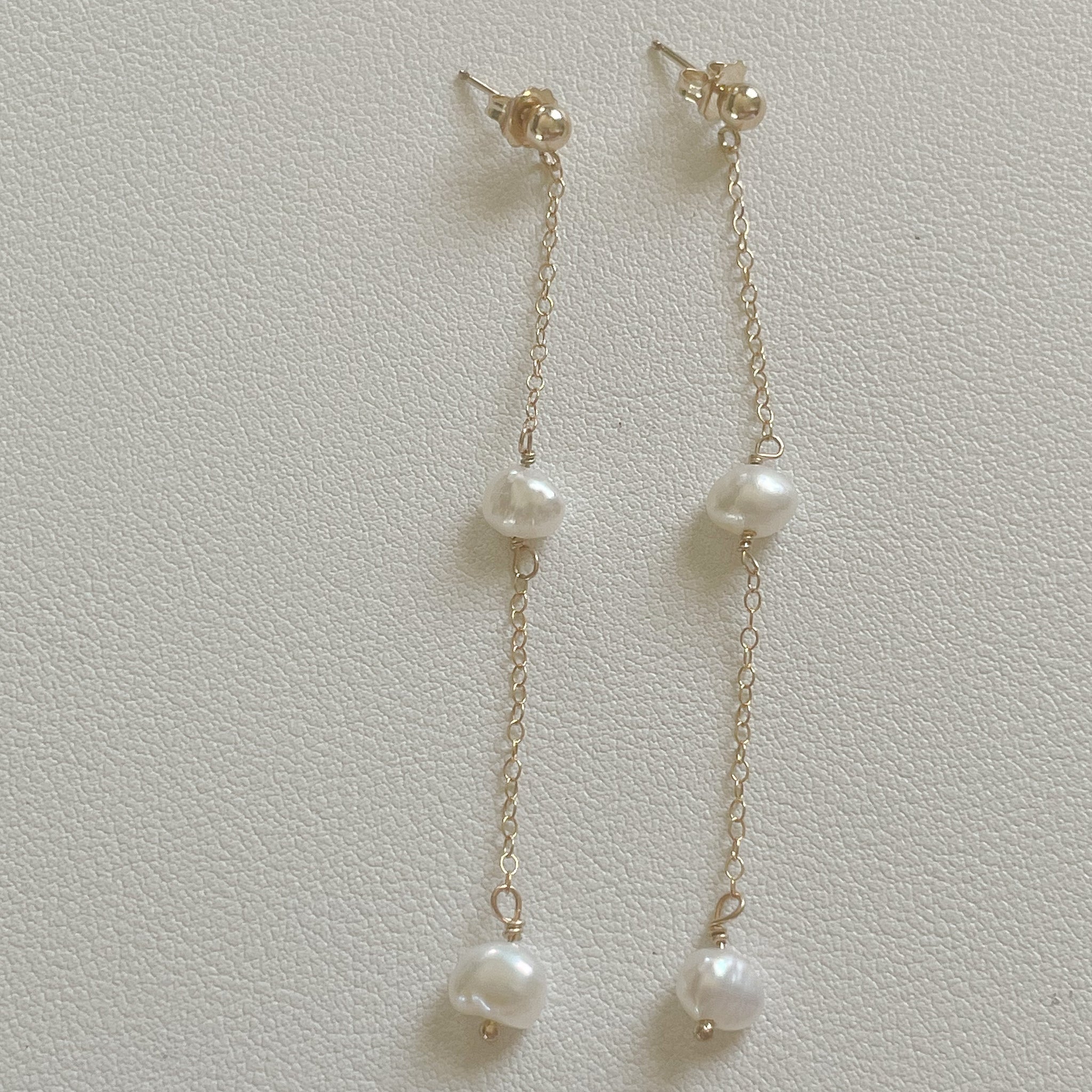 Pearls by the yard chain earrings Clearance