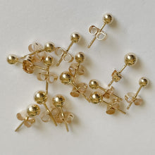 Load image into Gallery viewer, 14k Solid Gold Ball Studs