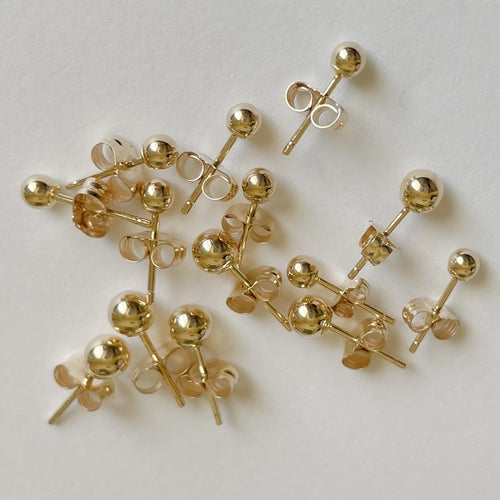 14k Solid Gold Ball Studs