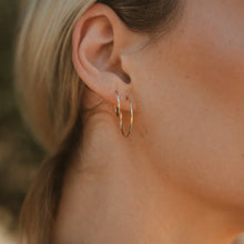 Load image into Gallery viewer, 14k Solid Gold Forever Hoops